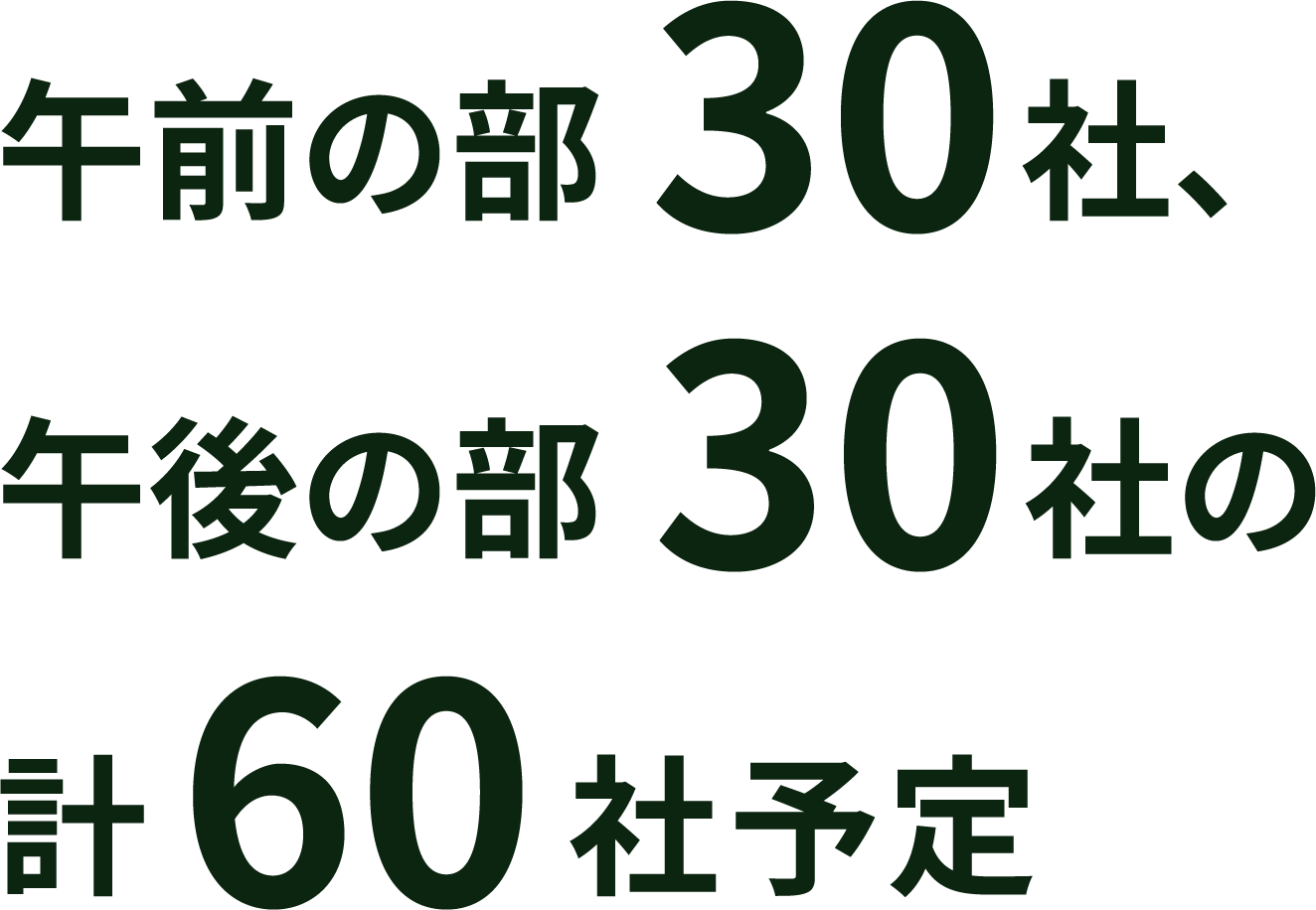 午前の部30社、午後の部30社の計60社予定